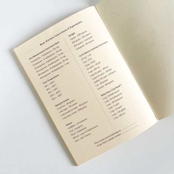 Recipes journal freshly