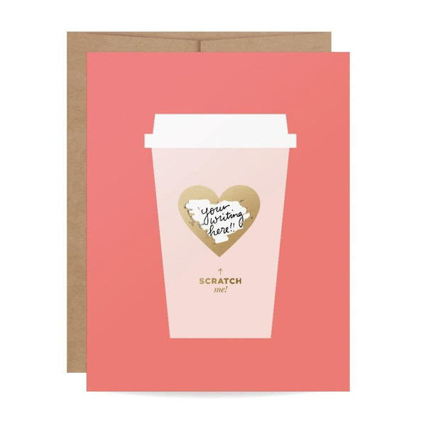 Coffee love heart scratch-off card
