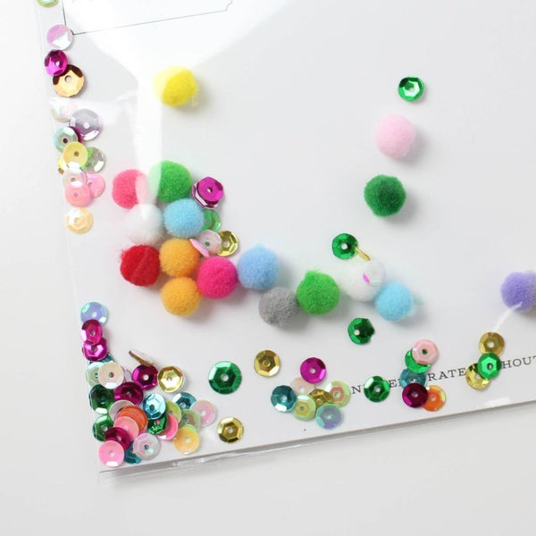 Confetti pom pom card