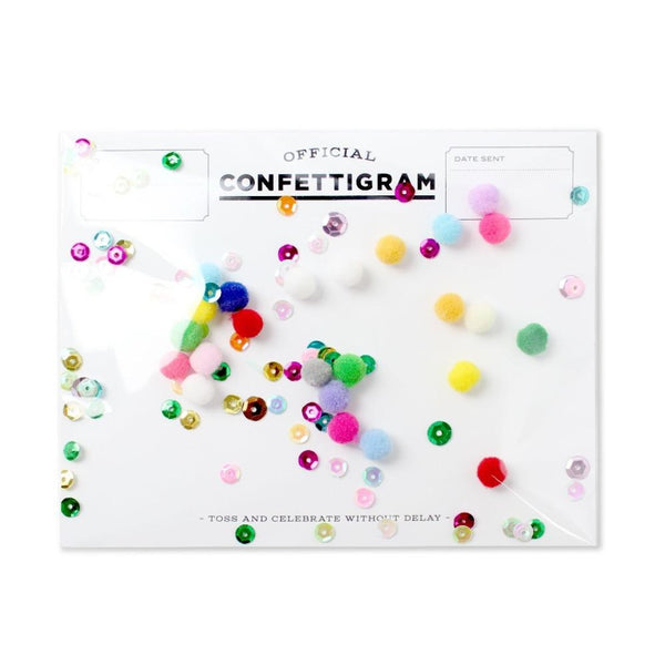 Confetti pom pom card