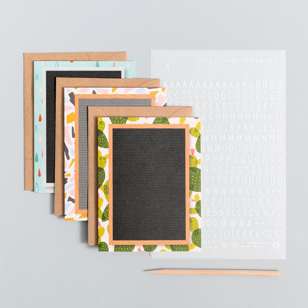 Scratch on letter board card