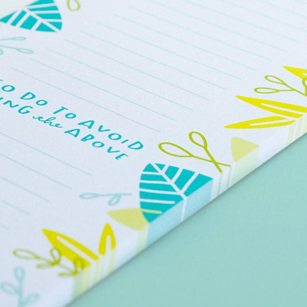 To do list and to do to avoid doing the above notepad