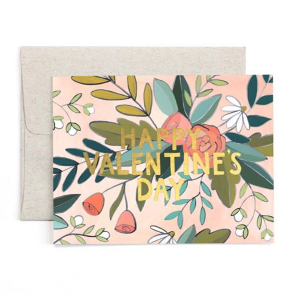 Happy Valentine's Day card with florals