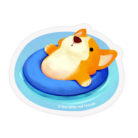 Chill corgi vinyl sticker