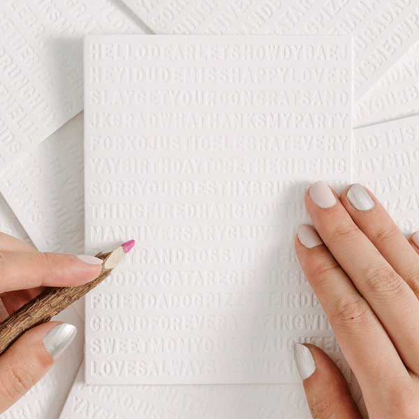 Freestyle colour-in greeting cards