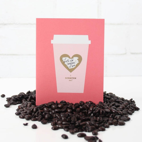 Coffee love heart scratch-off card