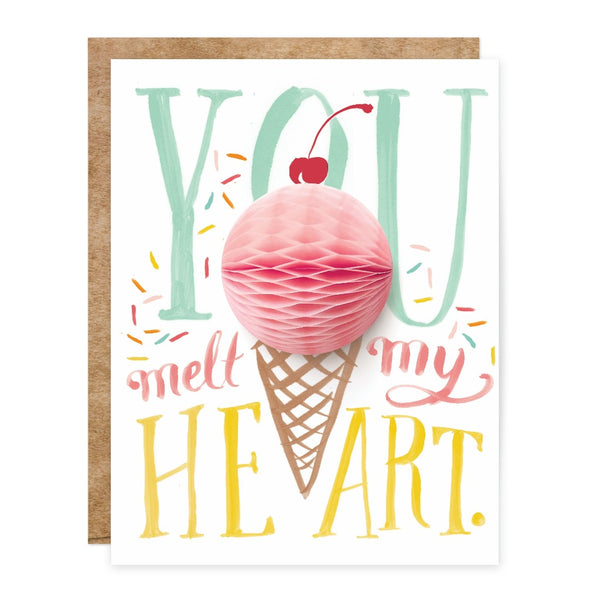 Ice cream pop-up card - You melt my heart