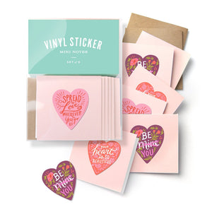 Vinyl Sticker Hearts Mini Notes