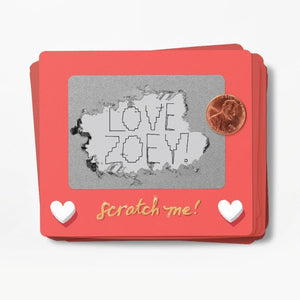 Scratch-off sketch and etch valentines