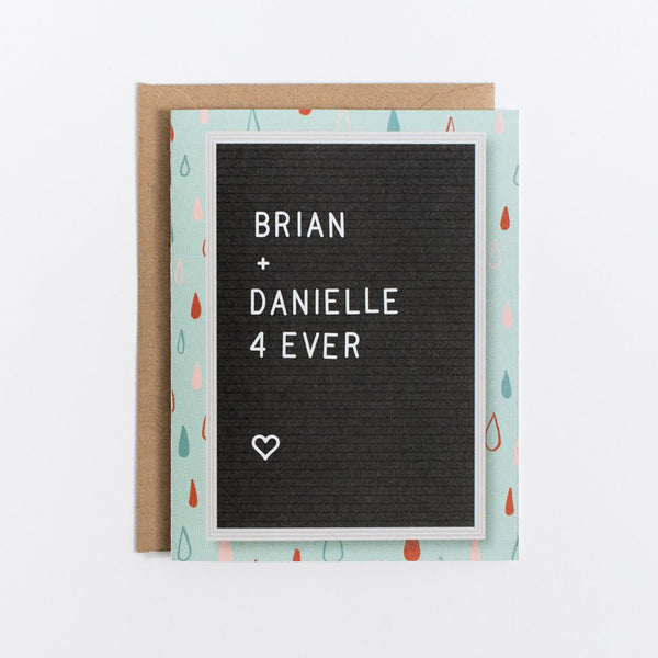 Scratch on letter board card