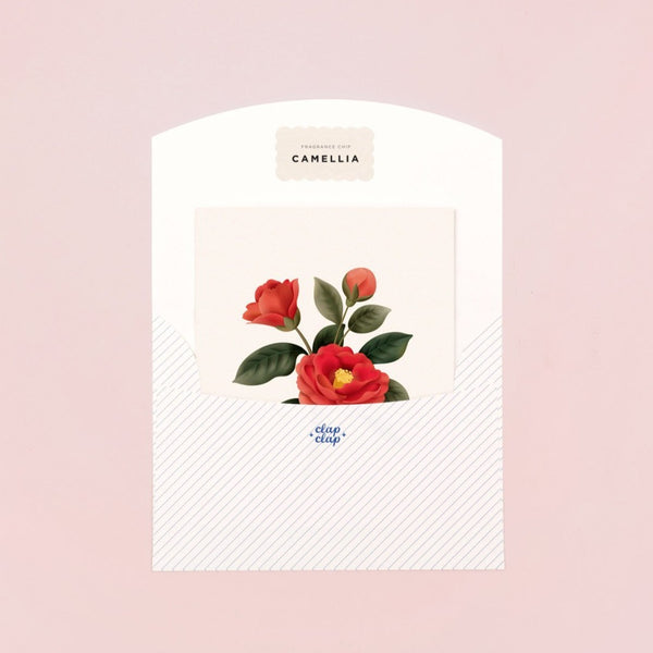 Botanical scented card camellia